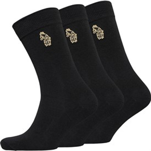 LUKE 1977 Mens Antiki Three Pack Dress Socks Black