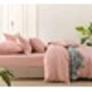 Bamboo Linen Fitted Sheet Pink