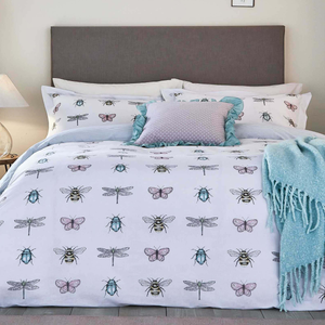 Basildon Duvet Cover SET, Duck Egg and Pink