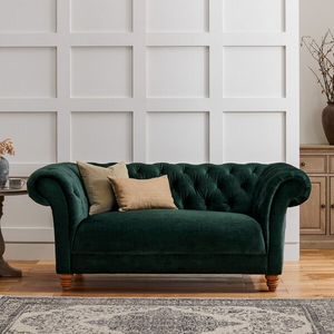 Montgomery 2 Seater Sofa in Bottle Green Velvet