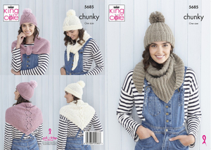 Shawls and Hats in King Cole Subtle Drifter Chunky (5685)