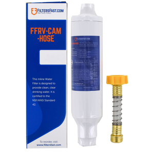 RV Inline Water Filter with Hose for Campers and Gardens Filters Fastr FFRV-CAM-HOSE