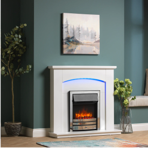 Cayton Electric Fireplace Suite - Chrome