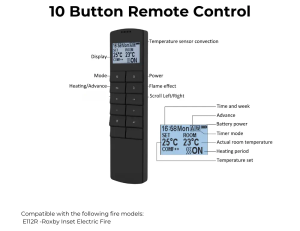 10 Button Electric Fire Remote Control