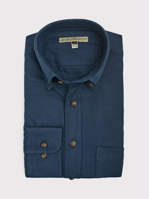 Blue Brushed Cotton Shirt