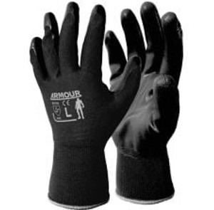 Armour Black Foam Nitrile Open Back - Pair