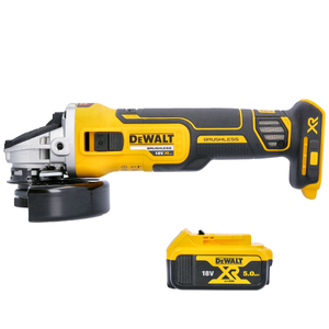 DeWalt DCG405 18V XR Cordless Brushless 125mm Angle Grinder With 1 x 5.0Ah Battery