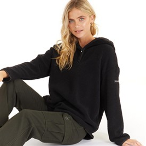 L'amore Couture Womens Ulla 1/4 Zip Fleece Black