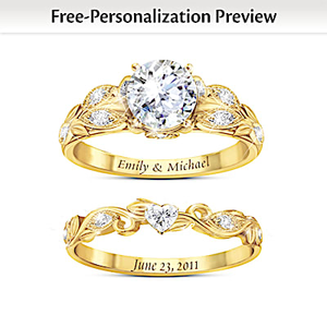 4.5-Carat Love Blooms Forever Personalized Bridal Ring Set
