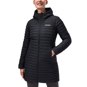 Berghaus Womens Nula Micro Long Padded Hooded Jacket - 10 / Black/Black