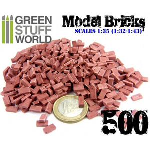 Green Stuff World 1:35 Model Bricks x500 Red 9206