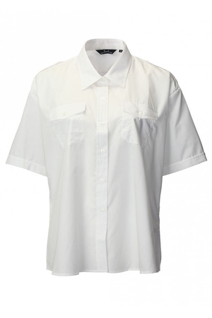 SJ Women's Short Sleeve Pilot Shirt, White