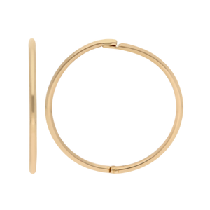 New 9ct Yellow Gold 16mm Plain Hinged Sleeper Earrings