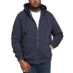 D555 Mens Joshua Big & Tall Sherpa Lined Full Zip Hoody - Navy - 4XL / Navy