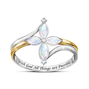 The Trinity Opal And Diamond Ring Size 7.5