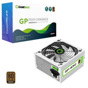 GameMax GP650 White 650W 80 Plus Bronze Wired Power Supply