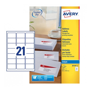 Address Labels 63.5 x 38.1 mm, Inkjet, white
