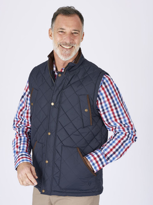 Navy Blue Quilted Gilet