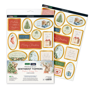 Festive Furry Fun, Foiled Sentiment Toppers, 2 sheets