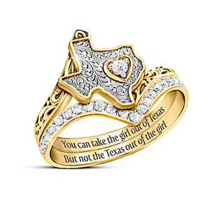 Heart Of Texas Topaz And Diamond Ring Set Size 5.5