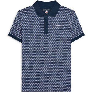 Lambretta Mens Geo Roundel Short Sleeve Polo Shirt - 2XL / Navy