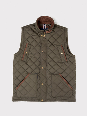 Olive Green Quilted Gilet