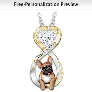 Always In My Heart French Bull Dog Personalized Pendant