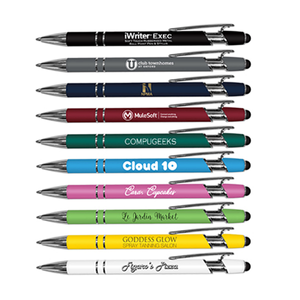 iWriter  Exec Black Ink Soft Touch Rubberized Metal Stylus  Pen
