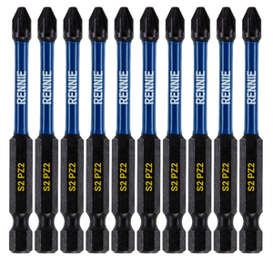 10 Pack PZ2 x 75mm Magnetic Impact Screwdriver Bits Set Pozidriv (Pozi 2)