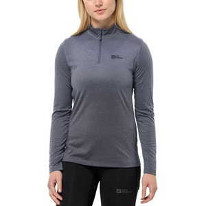 Jack Wolfskin Womens Sky Thermal Half Zip Baselayer Fleece - M / Dolphin