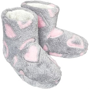 Fluid Girls Heart Print Bootee Slippers Multi