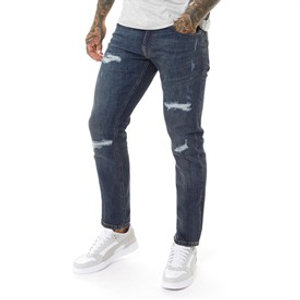 Bench Mens Relaxed Tapered Jeans Vintage Blue