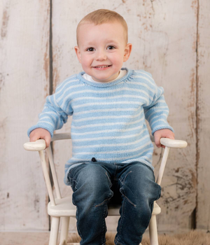 Child's Breton Stripe Sweater in Emu Cotton DK (3016)