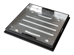 450 x 450 Square To Round Shallow Galvanised Manhole Cover and Frame Recessed Paving CD450SR/46SL 54MM