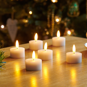 Auraglow Set of 6 Flickering Flame LED Tea Lights - [WAREHOUSE DEAL]