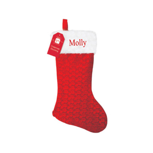 Personalised Embroidery Velvet Stocking
