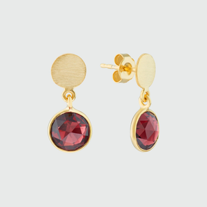 Salina Garnet and Gold Vermeil Disc Earrings