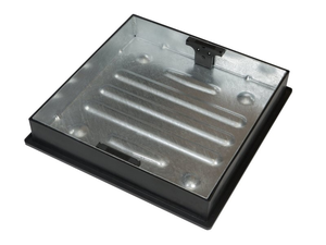 450 x 450 Square To Round Deep Galvanised Manhole Cover and Frame Recessed Paving CD450SR 80MM