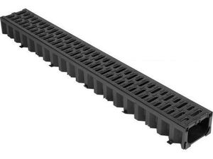 HexDrain 1m Channel With Black Plastic Grating 19310