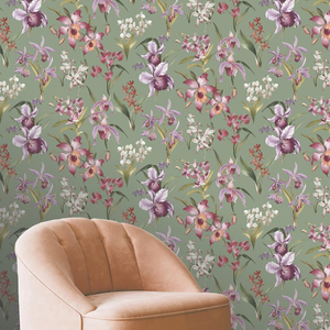 Rasch Maya Floral Orchard Sage Multi Wallpaper - 283654