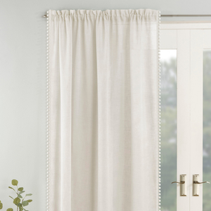 Tahiti Slot Top Ready Made Single Voile Curtain Cream