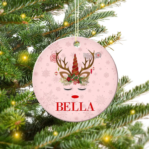 Unicorn Round Porcelain Ornament