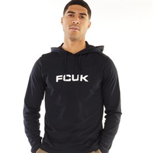 French Connection Mens Hooded Top Marine/White