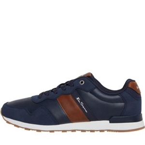 Ben Sherman Mens Owen Retro Trainers Navy/Tan
