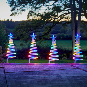4 Outdoor Christmas Tree LED Christmas Stake Lights 50cm