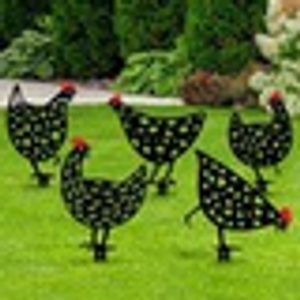 Garden Chicken Silhouettes (Set of 5)