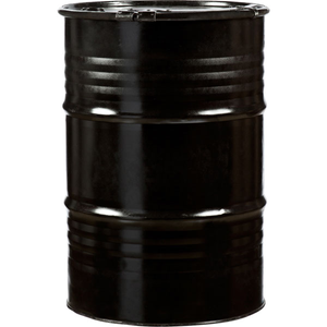 55 Gallon Steel Drum Black Reconditioned Unlined Cover w/Lever Lock Ring 2" & 3/4" Fittings