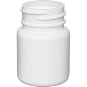 1 oz. (30 cc) White HDPE Plastic Packer Bottle, 33mm 33-400