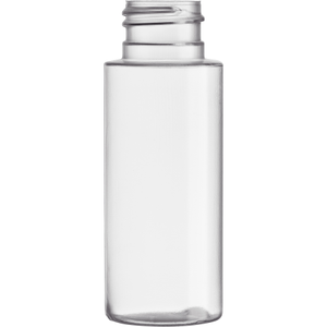 2 oz. Clear PVC Plastic Cylinder Bottle 24mm 24-410