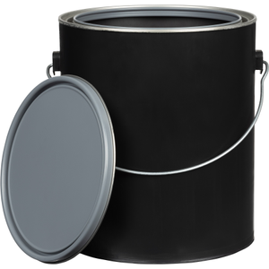 1 Gallon Black Hybrid Paint Can with Ears Bail and Lid